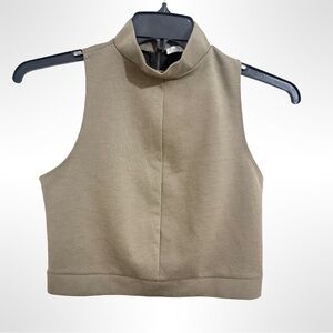 S49 Zara Dark Green Sleeveless Crop Top